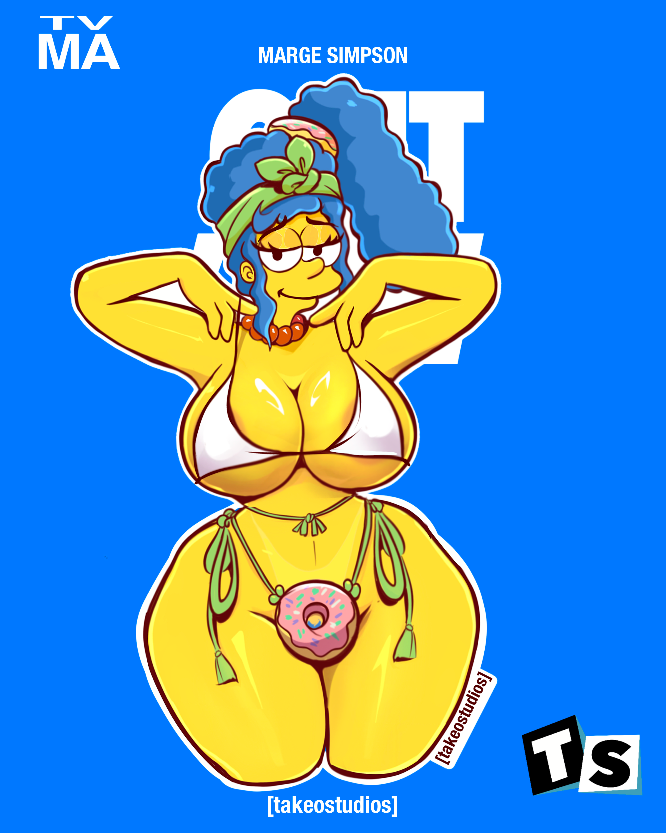 (Beach day) Marge Simpson