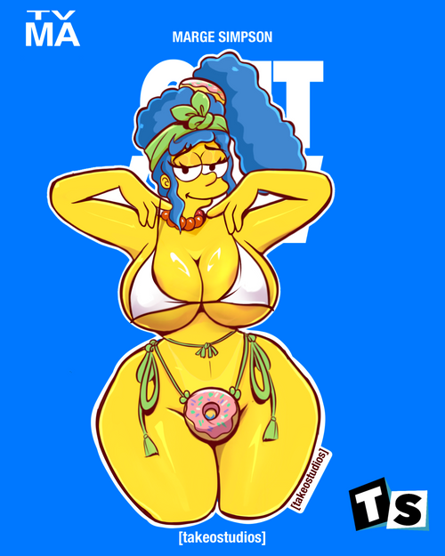 (Beach day) Marge Simpson